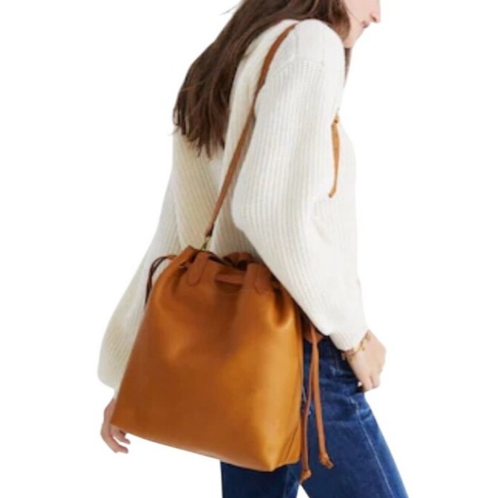 Madewell drawstring transport tote in saddle